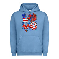 Pigment Pebble Blue 4th of july love Urban Hoodie - Zillion Design Studio