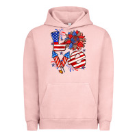 Pigment Salmon 4th of july love Urban Hoodie - Zillion Design Studio