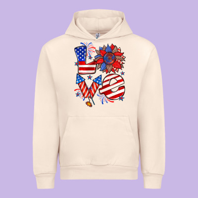 4th Of July Love Urban Hoodie Designed By Zillion Design Studio
