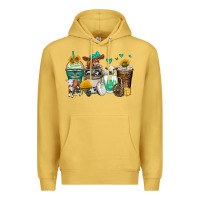 Antique Gold cows coffee cups Premium Hoodie - Zillion Design Studio