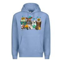 Colony Blue cows coffee cups Premium Hoodie - Zillion Design Studio