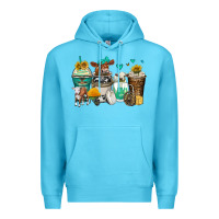 Ocean Blue cows coffee cups Premium Hoodie - Zillion Design Studio