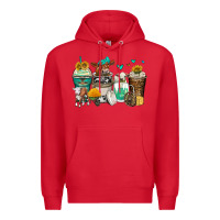 Red cows coffee cups Premium Hoodie - Zillion Design Studio