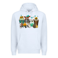White cows coffee cups Premium Hoodie - Zillion Design Studio