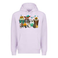 Lilac cows coffee cups Premium Hoodie - Zillion Design Studio