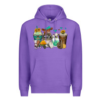 Purple cows coffee cups Premium Hoodie - Zillion Design Studio