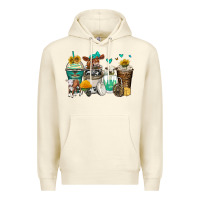 Sandshell cows coffee cups Premium Hoodie - Zillion Design Studio