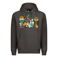 Smoke cows coffee cups Premium Hoodie - Zillion Design Studio