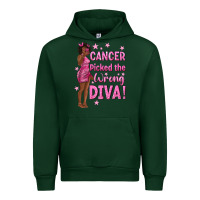 Forest Green Cancer Picked The Wrong Diva with Black Woman Urban Hoodie - texasbilliewilder