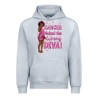 Heather Grey Cancer Picked The Wrong Diva with Black Woman Urban Hoodie - texasbilliewilder