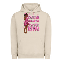 Pigment French Oak Cancer Picked The Wrong Diva with Black Woman Urban Hoodie - texasbilliewilder