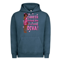 Pigment Midnight Navy Cancer Picked The Wrong Diva with Black Woman Urban Hoodie - texasbilliewilder