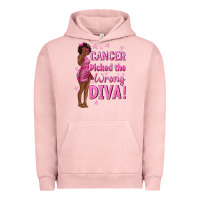 Pigment Salmon Cancer Picked The Wrong Diva with Black Woman Urban Hoodie - texasbilliewilder