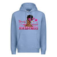 Colony Blue Breast Cancer Awareness with Afro Woman Premium Hoodie - texasbilliewilder