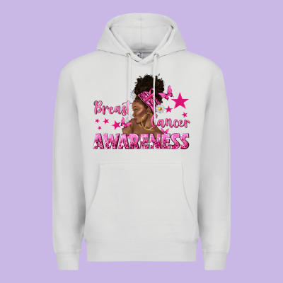 Breast Cancer Awareness With Afro Woman Premium Hoodie Designed By Texasbilliewilder