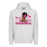 Dove Grey Breast Cancer Awareness with Afro Woman Premium Hoodie - texasbilliewilder