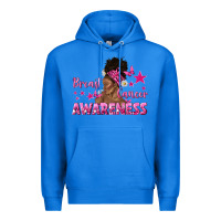 True Royal Breast Cancer Awareness with Afro Woman Premium Hoodie - texasbilliewilder