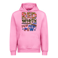 Fuchsia Pink red white and pew pew pew Urban Hoodie - Zillion Design Studio