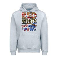 Heather Grey red white and pew pew pew Urban Hoodie - Zillion Design Studio