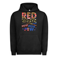 Pigment Black red white and pew pew pew Urban Hoodie - Zillion Design Studio