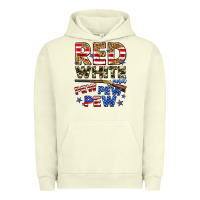Pigment Pistachio red white and pew pew pew Urban Hoodie - Zillion Design Studio