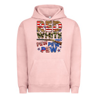 Pigment Salmon red white and pew pew pew Urban Hoodie - Zillion Design Studio