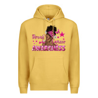 Antique Gold Breast Cancer Awareness with Afro Woman Premium Hoodie - texasbilliewilder