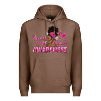 Chestnut Breast Cancer Awareness with Afro Woman Premium Hoodie - texasbilliewilder
