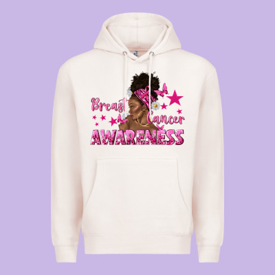 Breast Cancer Awareness With Afro Woman Premium Hoodie Designed By Texasbilliewilder