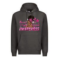 Smoke Breast Cancer Awareness with Afro Woman Premium Hoodie - texasbilliewilder