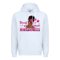 White Breast Cancer Awareness with Afro Woman Premium Hoodie - texasbilliewilder