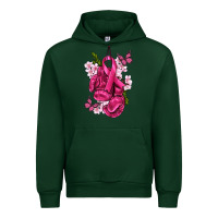 Forest Green Cancer Boxing Gloves with Ribbon Urban Hoodie - texasbilliewilder