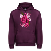 Mauve Wine Cancer Boxing Gloves with Ribbon Urban Hoodie - texasbilliewilder