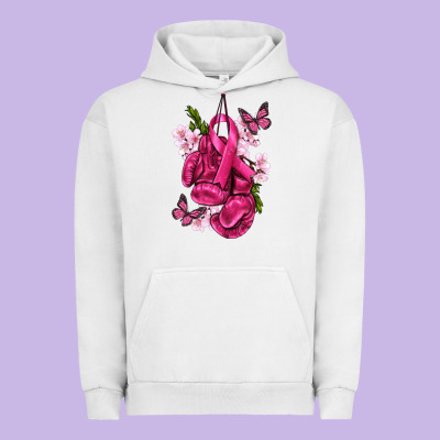Cancer Boxing Gloves With Ribbon Urban Hoodie Designed By Texasbilliewilder