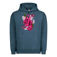 Pigment Midnight Navy Cancer Boxing Gloves with Ribbon Urban Hoodie - texasbilliewilder