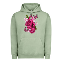 Pigment Oil Green Cancer Boxing Gloves with Ribbon Urban Hoodie - texasbilliewilder