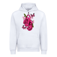 White Cancer Boxing Gloves with Ribbon Urban Hoodie - texasbilliewilder