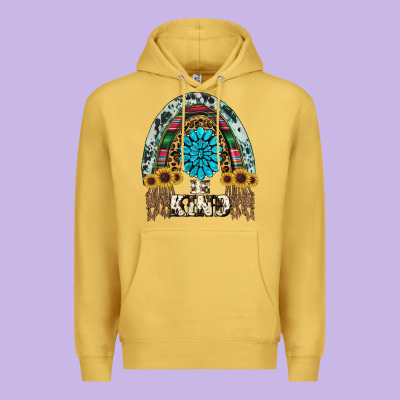 Western Rainbow  Be Kind Premium Hoodie Designed By Ranaportraitstore