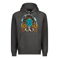 Charcoal Heather western rainbow  be kind Premium Hoodie - RanaPortraitStore