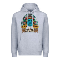 Heather Grey western rainbow  be kind Premium Hoodie - RanaPortraitStore