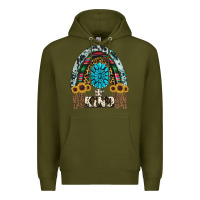 Army Green western rainbow  be kind Premium Hoodie - RanaPortraitStore