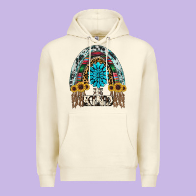 Western Rainbow  Be Kind Premium Hoodie Designed By Ranaportraitstore