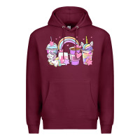 Burgundy unicorn coffee cups Premium Hoodie - Zillion Design Studio