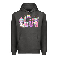 Charcoal Heather unicorn coffee cups Premium Hoodie - Zillion Design Studio