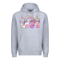 Heather Grey unicorn coffee cups Premium Hoodie - Zillion Design Studio