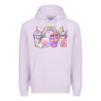 Lilac unicorn coffee cups Premium Hoodie - Zillion Design Studio