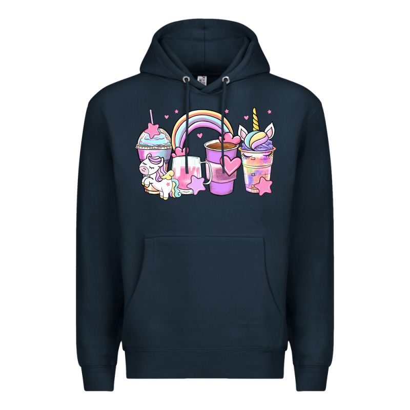 Unicorn Coffee Cups Premium Hoodie by Zillion Design Studio | Teevron