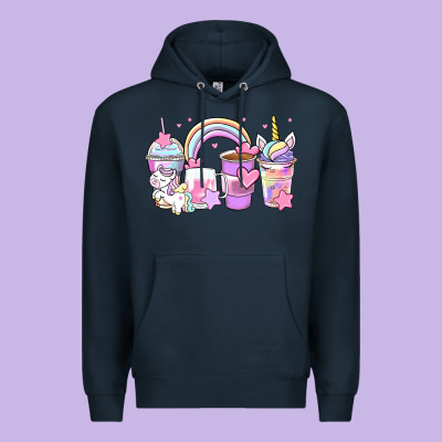 Unicorn Coffee Cups Premium Hoodie Designed By Zillion Design Studio