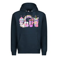 Navy unicorn coffee cups Premium Hoodie - Zillion Design Studio