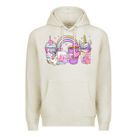 Oatmeal Heather unicorn coffee cups Premium Hoodie - Zillion Design Studio